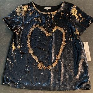 Anthropologie Weston Sequin Short Sleeve Top (Medium) NWT